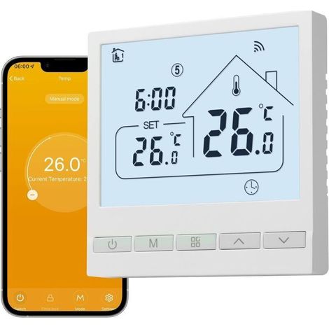Tuya Thermostat Intelligent, Heizthermostat, Raumthermostate, Wifi-thermostate Für Gasheizkessel, Kompatibel Mit Alexa, Google Home 3a Tol47wifi-wpb