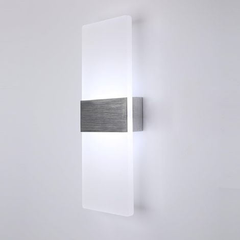 Led-wandleuchte Für Innenräume 12w, Wandleuchte Kaltweiß 6000k 750lm Ac230v Moderne Acryl-wandleuchte, Weiße Wandleuchte Für Wohnzimmer Schlafzimmer Esszimmer Flur Treppe