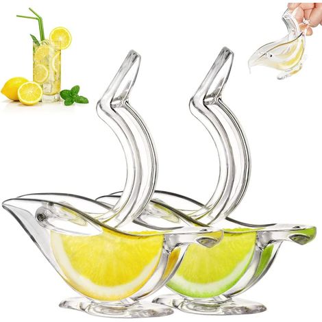 Presse Citron Individuell Design Deluxe, Handbetriebene Zitruspresse Aus Acryl, Transparente Servierware (2 Stück Weiß)