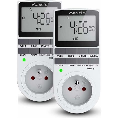 Digitale Programmierbare Steckdose, Täglicher/wöchentlicher Digitaler Timer, Steckdosenprogrammiergerät Mit Lcd-bildschirm Und Zufälligem Diebstahlschutzmodus, Energieeinsparung, Max. 16 A/3.680 W (2e