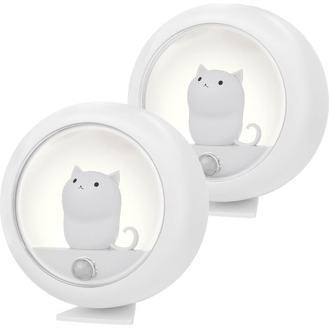 Led-induktions-nachtlicht, Wiederaufladbar, 2er-pack, Automatische Baby-nachtlichter In Niedlicher Form Für Kinderzimmer, Wohnzimmer, Badezimmer, Flure, Treppen Und Schlafzimmer