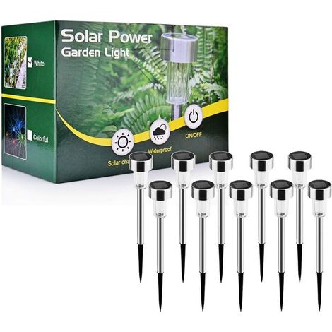 Solarleuchte Für Den Außenbereich, Gartenbodenleuchte, 10er Set Kabellose Led-gartenleuchten Zur Dekoration, Solare Außenbeleuchtung Für Wege Und Rasen, Wasserdicht Ip65, Automatische Aufladung, Kaltw