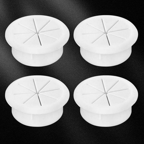 Kabeldurchlass Aus Kunststoff, 4 Stück Kabelabdeckung Mit Gewinde 60mm, Kabelösen Für Möbellöcher, Kabeldurchlass Für Büromöbel, Schreibtisch, Computertisch, Weiß