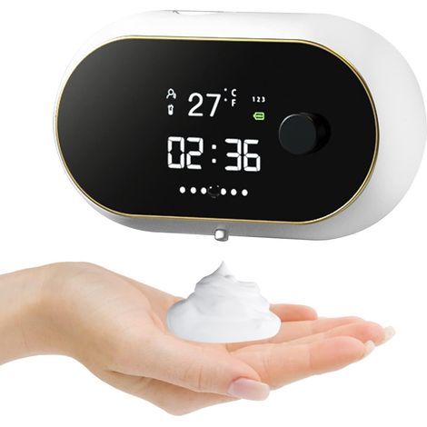 (whit) Automatischer Seifenspender, 500 Ml, Mit Sensor, Elektrischer, Wiederaufladbarer Seifenspender, Einstellbar Auf 3 Stufen, Schaumseifenspender Für Küche Und Badezimmer