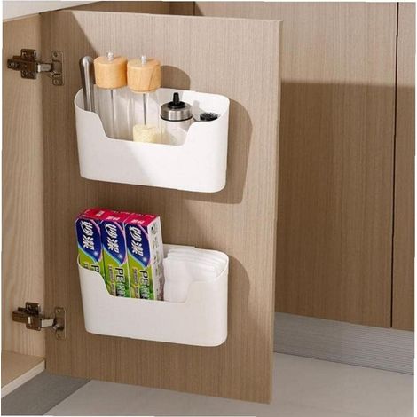 Set Aus 2 Selbstklebenden Aufbewahrungsboxen Für Küchenschranktüren, Geeignet Für Schränke, Badezimmer Und Kühlschrank, Ideal Für Kleinteile