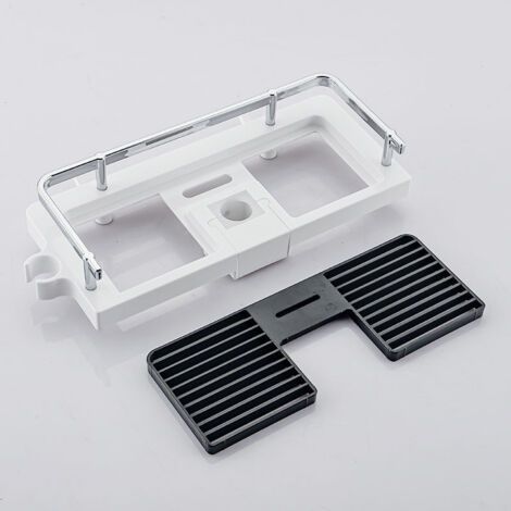 Duschablage, Teleskop-duschregal, Rostfreies Aluminium-badezimmerregal, Ohne Bohren Montiert, Passt Für 24-25mm Schiene, Mit Zwei Haken Und Duschkopfhaken