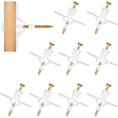 200 Stück Schwerlast-dübel Für Gipskarton Mit Schrauben, (100 Gipskartondübel + 100 Selbstschneidende Betonschrauben), Dübel Für Gipskartonplatten, Schrauben Zur Befestigung An Gipskartonwänden, Für W