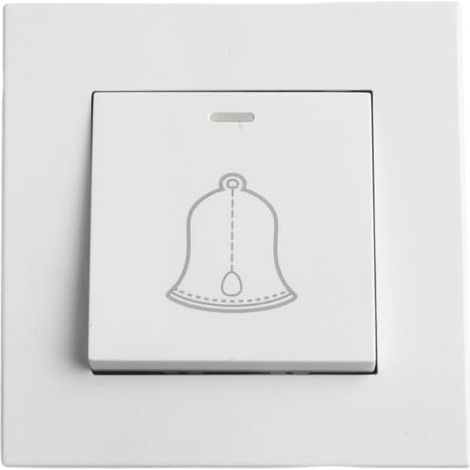 Abs-klingeltaster Aus Kunststoff Für Haus Und Hotel, 86 Mm, Wandtaster Mit Led-anzeige, Weiß, Für Ac 220 V Elektrosysteme