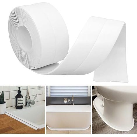 Selbstklebende Flexible Fußleiste 38mm X 5m, Pvc-klebefußleiste, Klebefußleiste - Küchensockelleiste - Pvc-abschlussleiste - Geeignet Für Küche Und Bad (weiß)