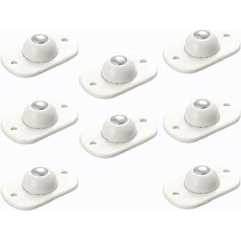 Set Aus 8 Selbstklebenden Rollen, Mini-kugelrollen Aus Kunststoff Zum Aufkleben Für Möbel, 360° Drehbare Kugelrollen Für Kleine Möbel Und Aufbewahrungsboxen