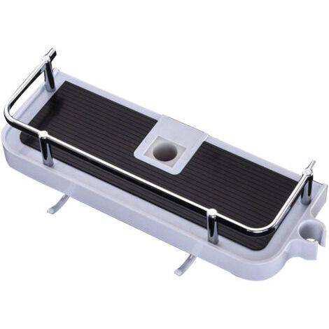 Duschablage, Teleskop-duschregal, Rostfreies Aluminium-badezimmerregal, Ohne Bohren Montiert, Passend Für 24-25mm Schiene, Mit Zwei Haken Und Duschkopfhaken