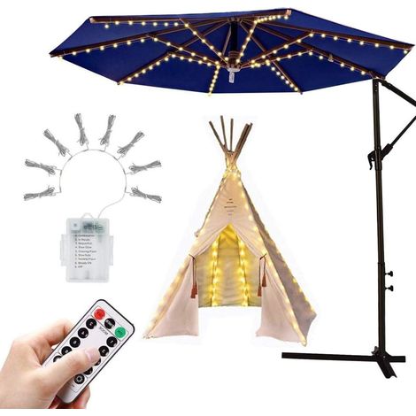 Zubehör Für Sonnenschirm, 104 Leds Lampen Für Sonnenschirm Mit Fernbedienung, 8 Modi Batteriebetriebene Patio-sonnenschirmlampe, Ip67 Wasserdichte Lichterkette Ideal Für Garten, Campingzelte