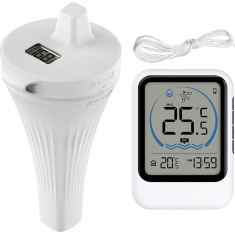 Kabelloses, Schwimmendes Poolthermometer Ip68 Mit Temperatursensor – Lcd-display – Digitales Kabelloses Thermometer Für Pool, Aquarium, Badewanne, Teich
