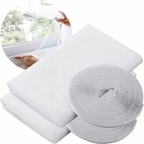 Insektenschutzgitter Insect Stop Standard Für Fenster, Mit 2 Rollen Selbstklebender Bänder, 2 Packungen, 150 Cm X 200 Cm (weiß)