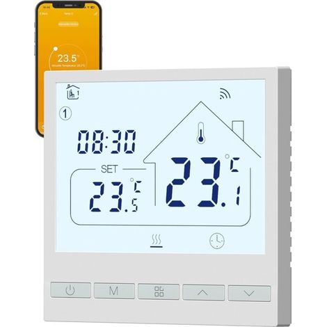 Gasheizungs-thermostat, Wifi-smart-thermostat, Programmierbare Raumthermostate, Digitaler Programmierer, Fernsteuerung Und Sprachbefehl, Kompatibel Mit Alexa Und Google Home, Tol47, Weiß