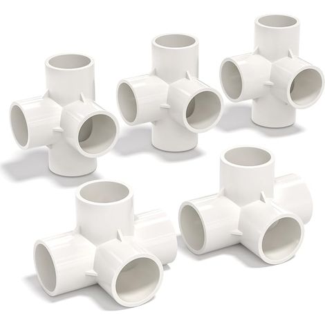 5 Stück 40mm (1-1/4") Kubischer T-verbinder Aus Pvc-u, 4-wege-winkelanschluss, Gartenschlauch-verbindungsstück