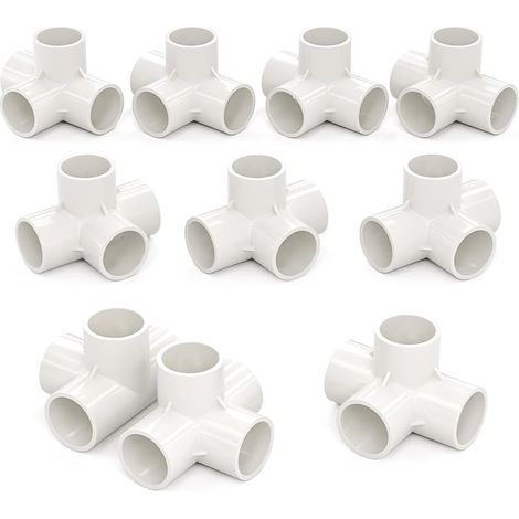 10 Stück 20mm (1/2") Kubischer T-verbinder Aus Pvc-u, 4-wege-eckverbinder, Schlauchanschluss Für Gartenschläuche