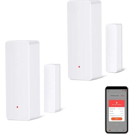 2er-set Wifi-türsensoren, Intelligente Drahtlose Fenstersensoren, Kompatibel Mit Alexa Und Google Assistant, Kein Hub Erforderlich
