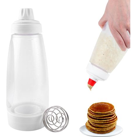 Pfannkuchenteig-spender Mit Mischkugel, Kuchen-pfannkuchen-werkzeug, Backzubehör, Druckflasche Zur Zubereitung Von Pfannkuchen Und Waffeln