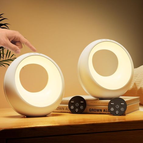 2er-set Led-nachttischlampe, Dimmbar Mit Touch-steuerung Und Fernbedienung, Kabellose Tischleuchte Mit Warmem Licht Und 256 Rgb-farben, Timer-funktion Und Speicherfunktion, Baby-schlaflicht [energiekl