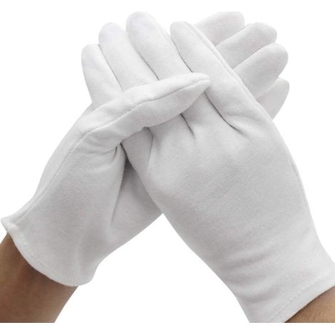 Baumwollhandschuhe, Weiße Baumwollarbeitshandschuhe Für Arbeit Und Schutz - 10 Paar Xl (mittlere Dicke) Aus Reiner Baumwolle Für Arbeit, Sicherheit Und Etikette (xl)