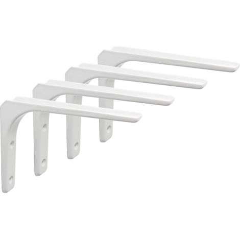 Equerre Wandregal, 4pcs Metallwinkel 200mm X 150mm Schwerlast-winkelhalterung Für Wandregale, Industrielle Wanddekoration Küche Heizkörper Wandmontage (weiß)