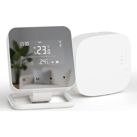 Programmierbarer Kabelloser Thermostat Mit Täglichem Zeitplan Und Empfänger, Tuya Wifi-thermostat Für Heizkessel, Kompatibel Mit Alexa Und Google Home, Batterie- Oder Usb-betrieben