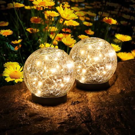 Solarleuchte Für Außenbereich, 2er-set Solar-gartenleuchten, Ip65 Wasserdichte Solar-kugelleuchte Für Den Garten, Solar-außenleuchte Für Landschaftsgestaltung, Wege, Rasen, Treppen Und Terrassen