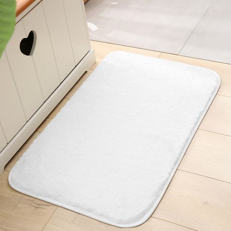 Rutschfester, Extra Dicker Badteppich Aus Saugstarker Mikrofaser Für Das Badezimmer (weiß, 50x80 Cm)