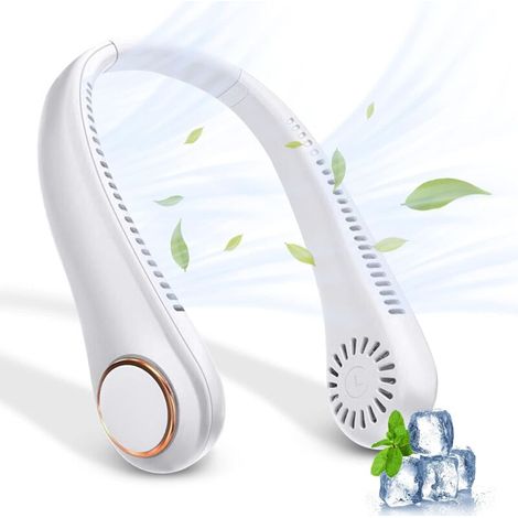 Tragbarer, Blattloser Nackenventilator, Usb-aufladbarer Tragbarer Nackenventilator, 360° Verstellbarer Halsventilator