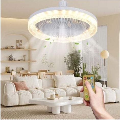 Deckenventilator Lampe, E27 Deckenventilator Mit Fernbedienung, Für Schlafzimmer, Wohnzimmer Und Vieles Mehr