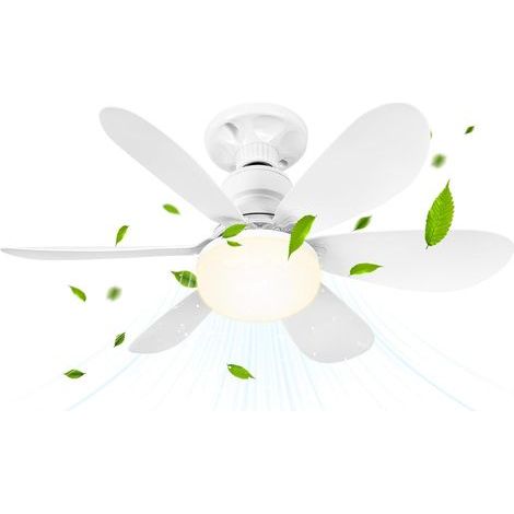 Deckenventilator Mit Licht Und Fernbedienung, Dimmbare 40-w-led Mit E27-fassung, Kronleuchter Für Schlafzimmer Und Wohnzimmer, 6 Flügel, 3 Geschwindigkeiten, Timer Mit Basis.