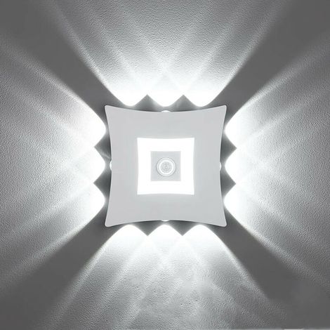 Moderne Led-außenwandleuchte 18 W Mit Pir-bewegungsmelder, Wasserdichte Ip65 Außenwandleuchte Aus Aluminium Für Den Garten, Kaltweiß 6000 K, Weiß