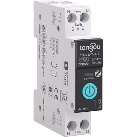 Intelligenter Zigbee-schalter, 25a Diy Smart Switch Kompatibel Mit Alexa, Google Assistant, Tuya/smart Life App Fernsteuerung, Mit Strommessung, Sprachsteuerung Und Timer-funktion