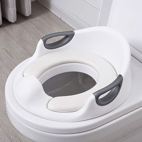 Toilettenaufsatz Für Kinder, Baby-toilettensitz, Wc-erhöhung Für Kinder, Rutschfester Toilettenreduzierer, Runde/ovale Toilette Mit Griff/kissen/rückenlehne, Pflegeleicht (weiß)