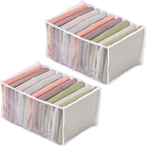 Set Mit 2 Faltbaren Aufbewahrungsboxen. Aufbewahrungsbox Mit 9 Fächern Für Jeans, Jeanshemden, Weiße Kleidung Usw.