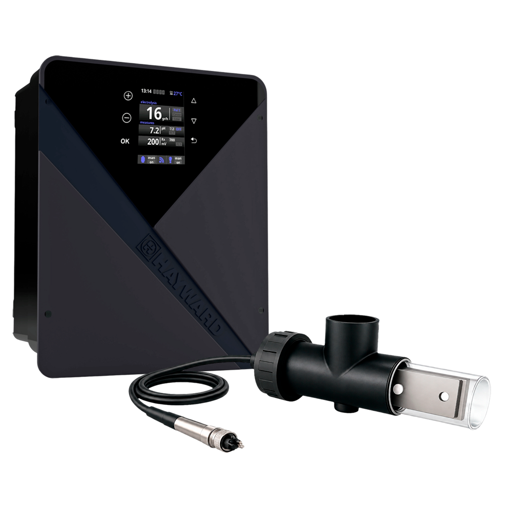 Salzelektrolysegerät Hayward Aquarite Flo Advanced Ls Ng 30 G/h, Niedriger Salzgehalt – Schwimmbecken 120 M³