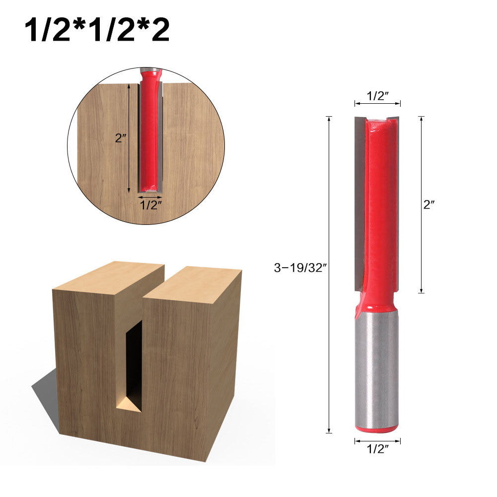 1/2-zoll-verlängerungsfräser Für Holzbearbeitung, Schlitzfräser, 1/2" X 1/2" X 2