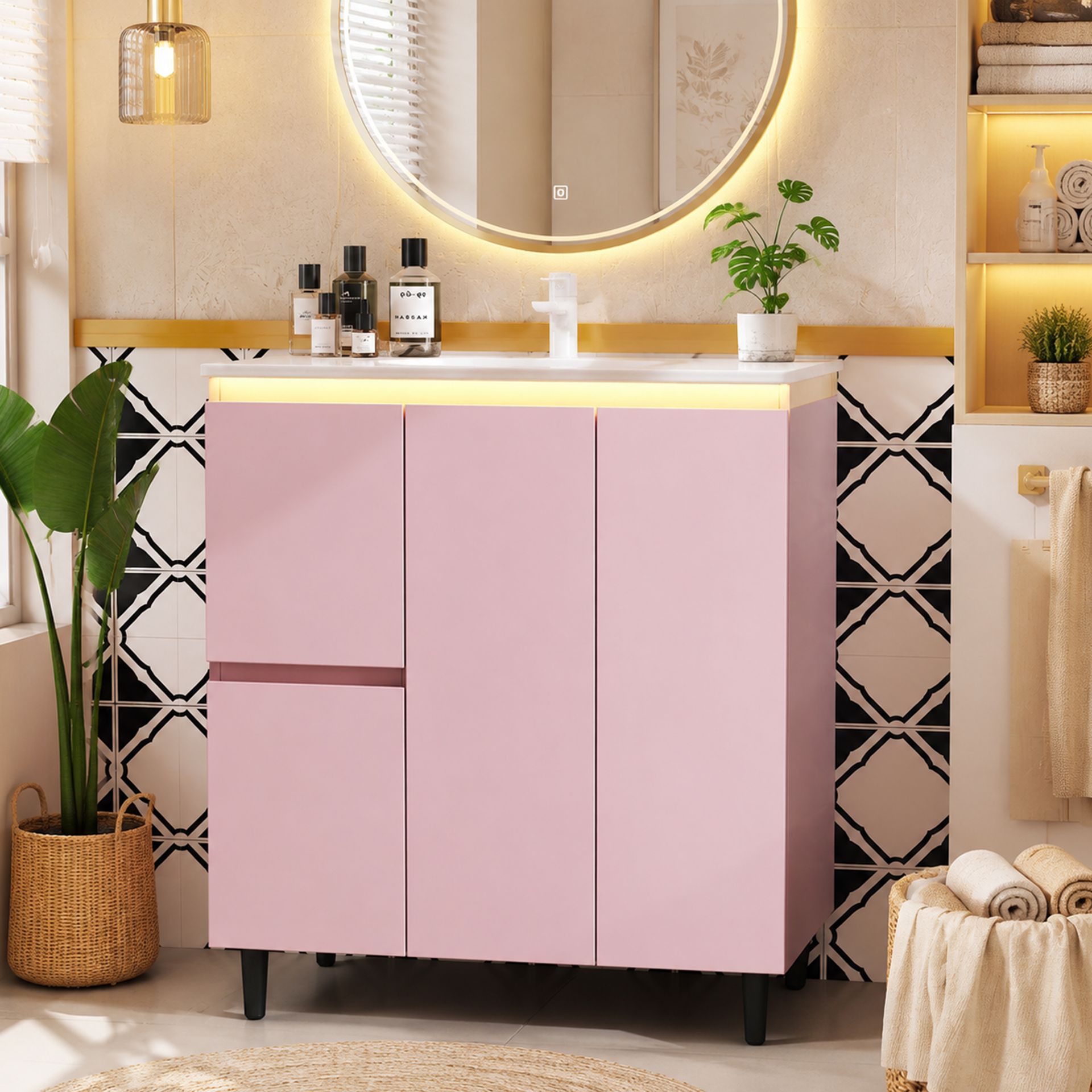Kleiderschrank Aus Mdf In Rosa 76 X 47 X 89 Cm Homaire