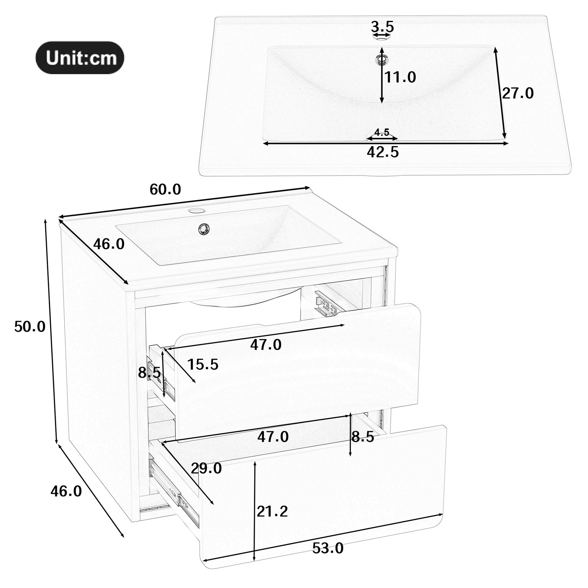 Kleiderschrank Aus Mdf In Weiß 60 X 46 X 50 Cm Homaire