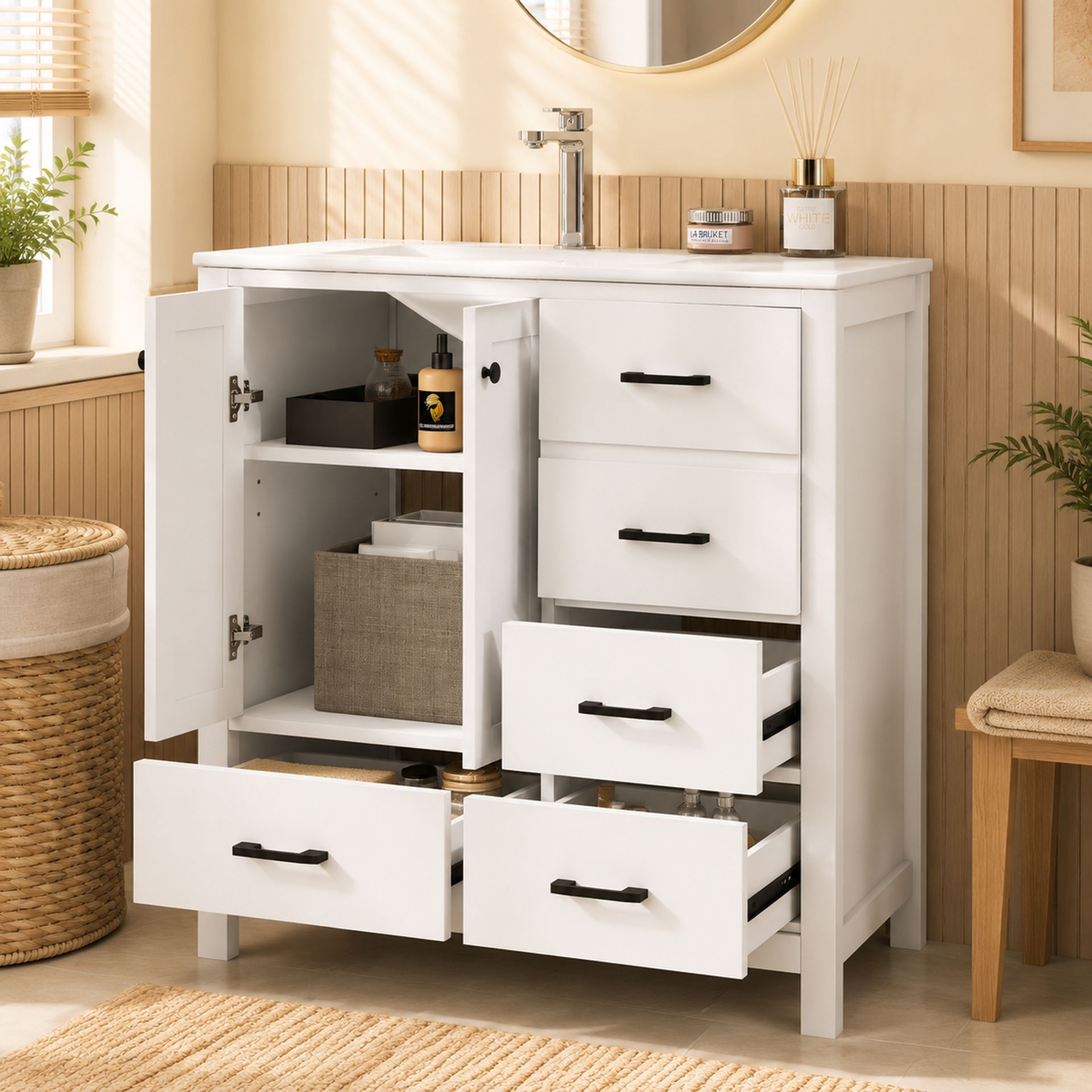 Kleiderschrank Aus Mdf In Weiß 76 X 46 X 82 Cm Homaire