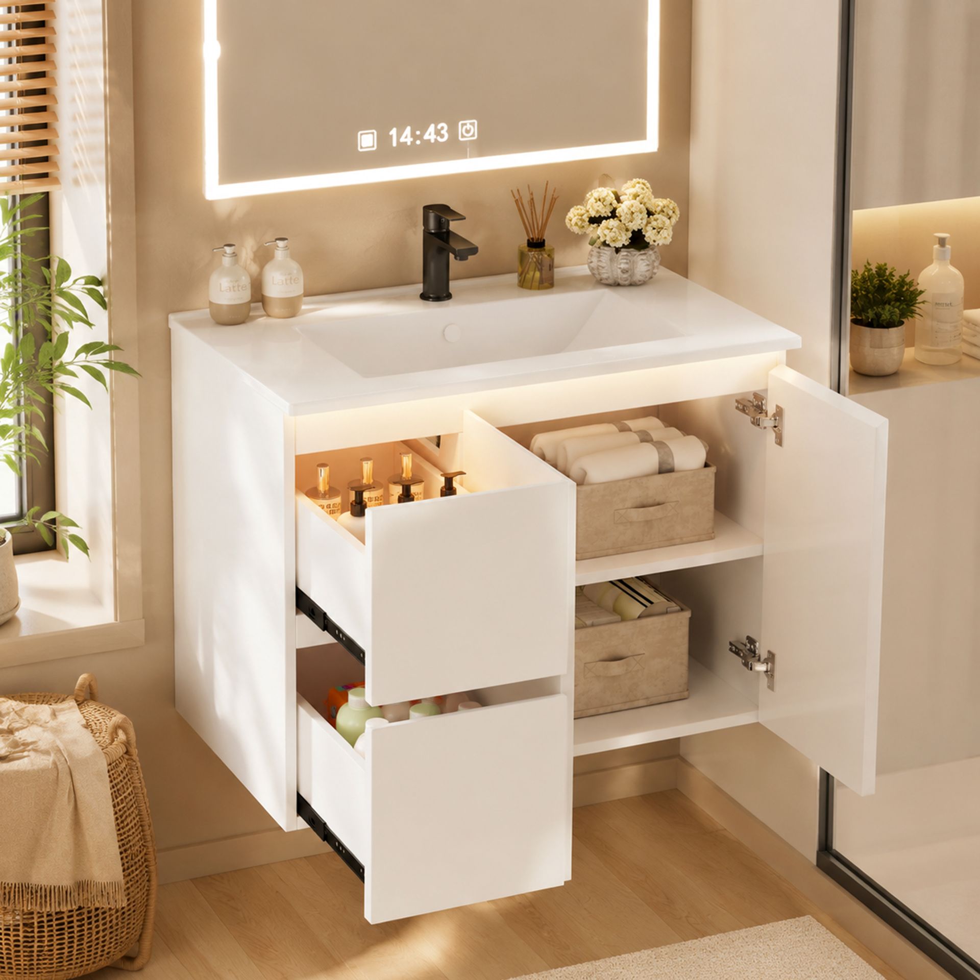 Kleiderschrank Aus Mdf In Weiß 76 X 47 X 57 Cm Homaire