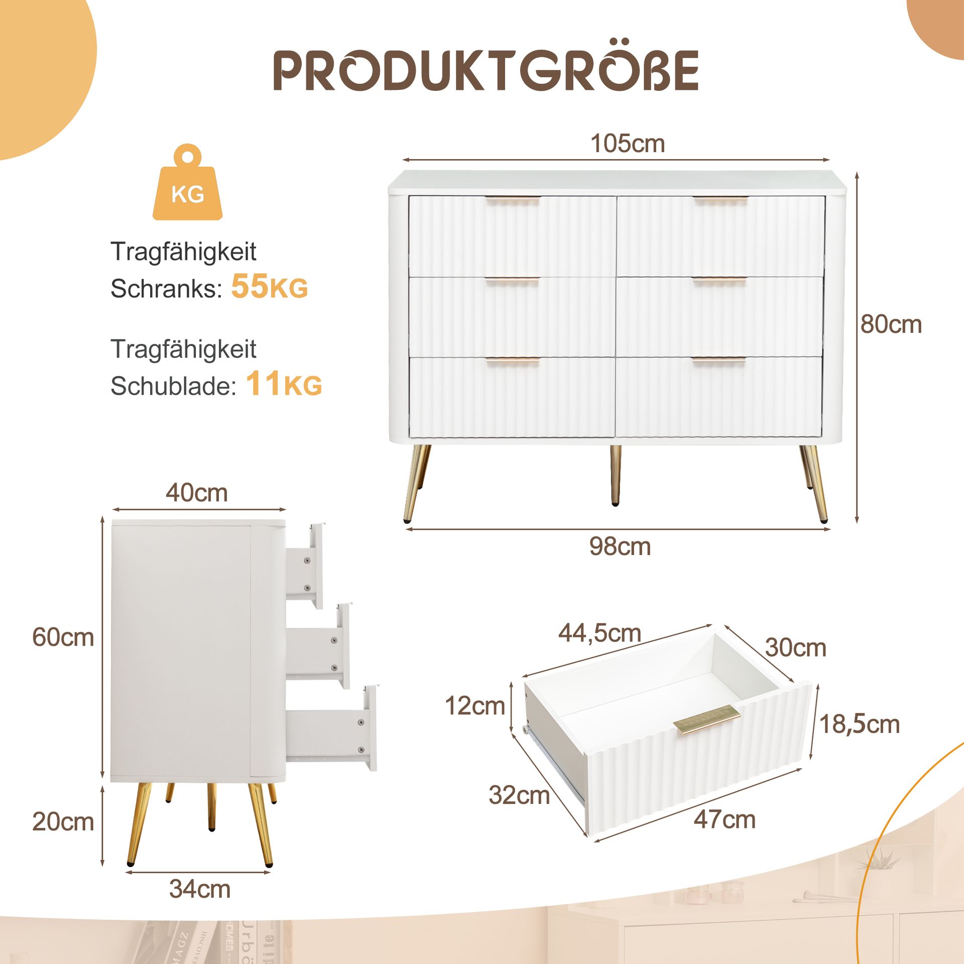 Möbelstück Aus Mdf In Weiß 105 X 40 X 80 Cm Homaire