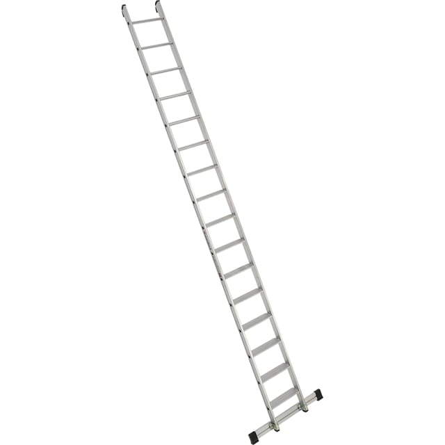 Euroline Premium 30174 Alu Stufenanlegeleiter mit integriertem Anlegegummi 16 Stufen