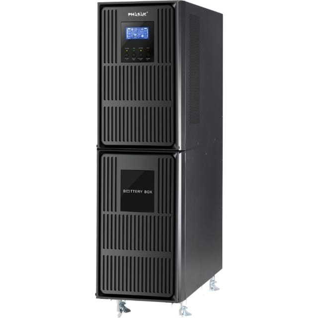 Phasak - Online-USV, Marke Modell ph 9260 mit 6000 va, ideal für it-, Medizin- und Industrieumgebungen, mit Doppelwandler, Pure Wave, ECO-Modus, epo