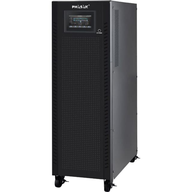 Phasak 3-Phasen-Online-USV, Modell PH 9273 10000 VA, ideal für IT, Industrie und Rechenzentren, mit Doppelwandler, 3P/1P-Ausgang, Touchscreen, EPO