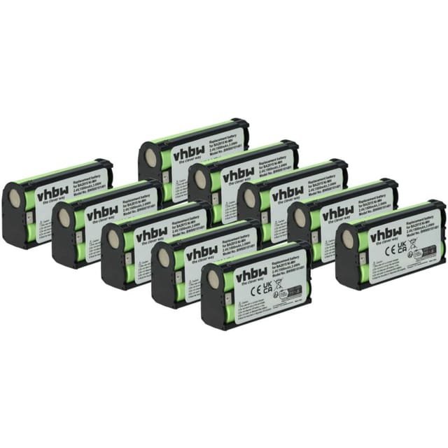 vhbw 10x Akku kompatibel mit Sennheiser SK 500 G3, SK 400 G4, SK 500 G2, SK 500 G4 Wireless Headset Kopfhörer (1500 mAh, 2,4 V, NiMH)