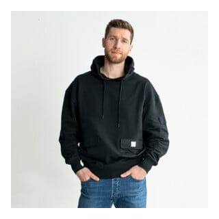 Heavy Hoodie Functional Pocket organic cotton xxl Black - Stier