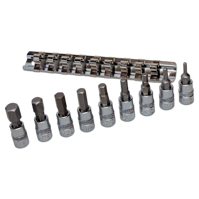 Bgs Technic - Bit-Einsatz-Satz Antriebe Innenvierkant 6,3 mm (1/4') Innensechskant 3/32' - 3/8' Zollgrößen 9-tlg.