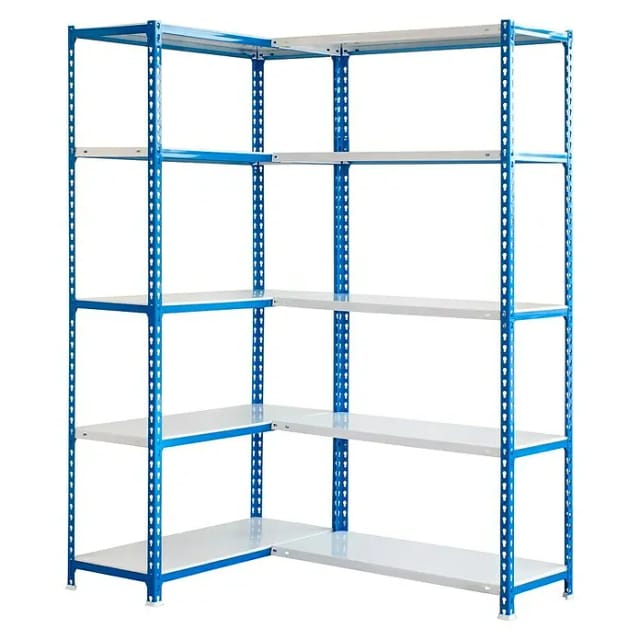 Simonrack Simoncorner Metall-Eckregal blau und weiß